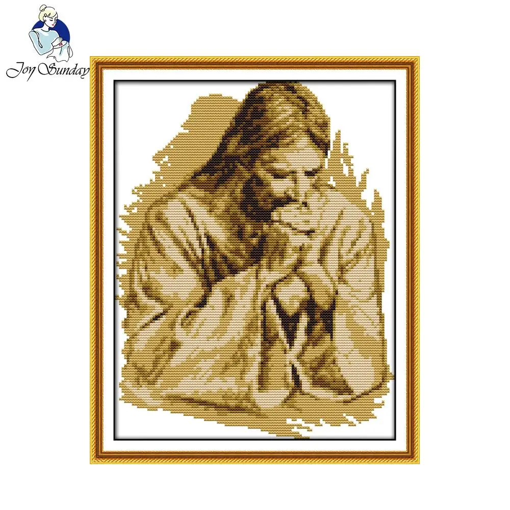 Joy Sunday молитвенный шаблон с Иисусом 14CT 11CT Набор для вышивки крестом без печати