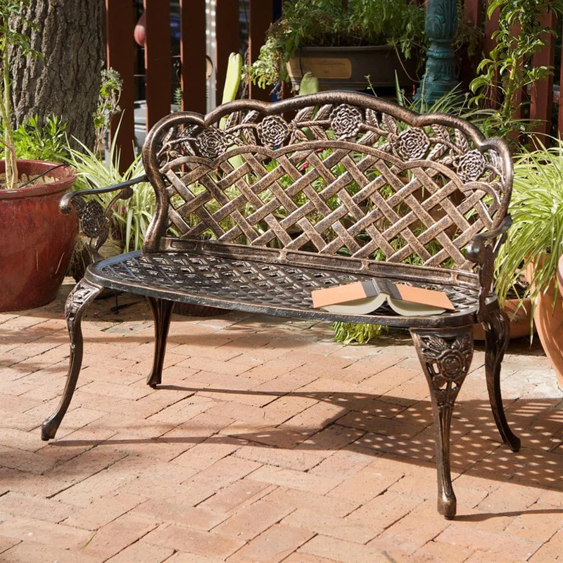 Loveseats скамейки для патио Роза дизайн литой алюминиевый дом бассейн колода двора садовый стул в белом