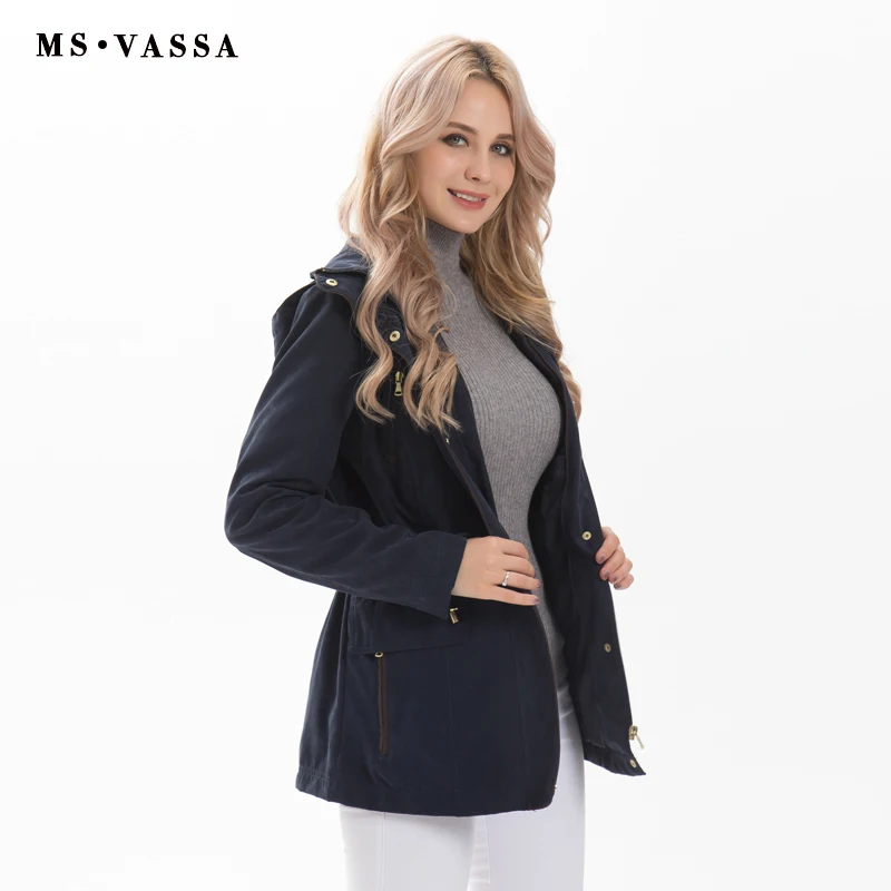 MS Vassa женские куртки Новые 2019 осенние зимние пальто регулируемая талия съемный