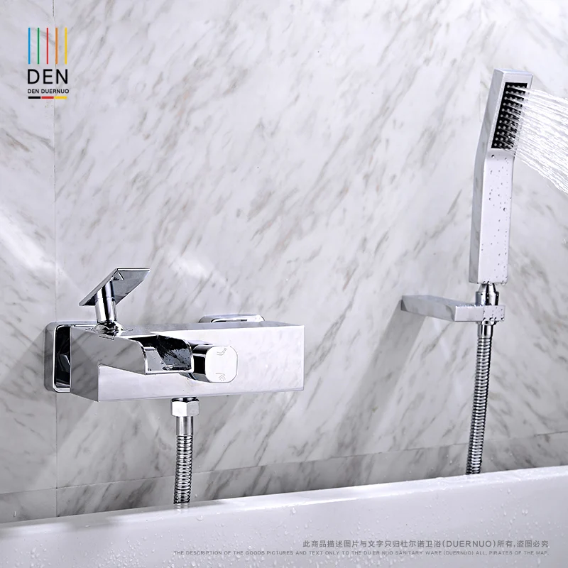 

bathroom falls into the wall type cold copper triple cylinder shower shower faucet sheathed with the mixing valve