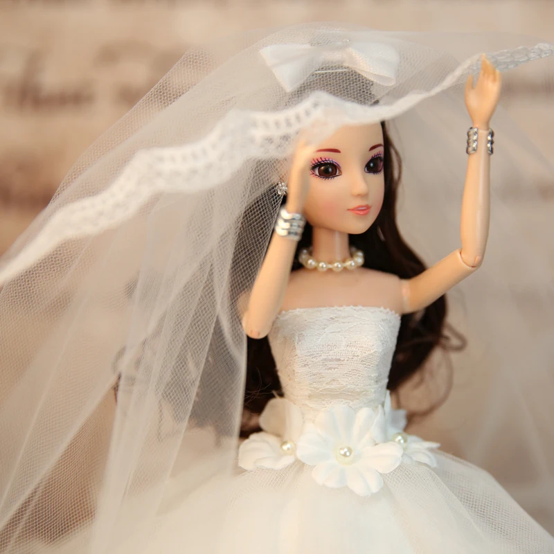 Цельный модный дизайн куклы принцессы 45 см свадебное белое платье благородное