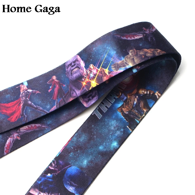 Homegaga брелок для ключей с супергероями танос тесьма лента на шею Ткань para значок держатель для телефона ожерелье аксессуары D1479