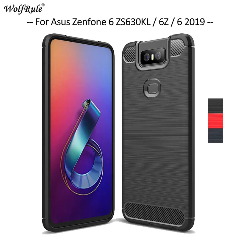 

Чехол для телефона из углеродного волокна для Asus Zenfone 6 ZS630KL, мягкий чехол из ТПУ для Asus Zenfone 6Z 6, 2019, ZS630KL, бампер для телефона