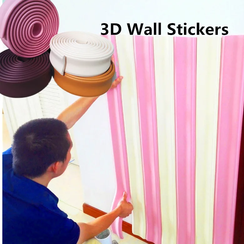 

Softness Self Adhesive Strip Shape Wall Stickers Baseboard for Kids Room Diy Decorative Home Decor