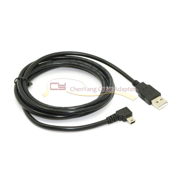 Chenyang USB 2,0 папа-мини-usb B Тип 5pin мужской прямоугольный 90 градусов кабель для передачи данных 6 футов 1,8 м