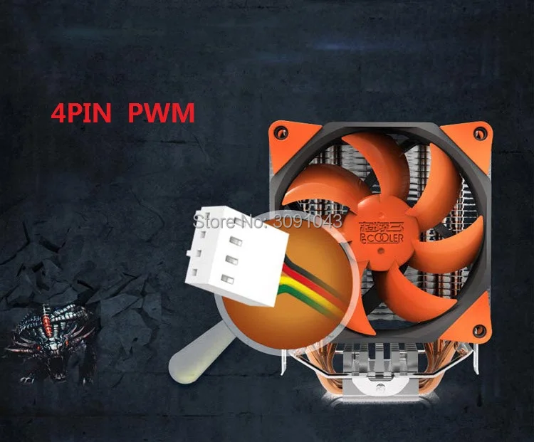 PcCooler S97 кулер для процессора 90 мм 4 pin PWM вентилятор 3 puro rame heatpipe для Intel 775 1151 1155 1150 1156 для AMD AM4 AM3 AM2 AM2+ FM1