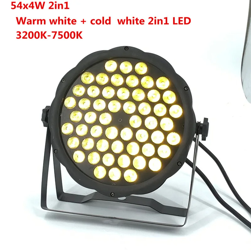 Warm and Cold white Светодиодный светильник s 54x3 Вт DJ par светодиодный RGBW моющийся диско-светильник 54x4 Вт RGB 3в1 УФ-светильник DMX контроллер эффект - Цвет: Warm and Cold white