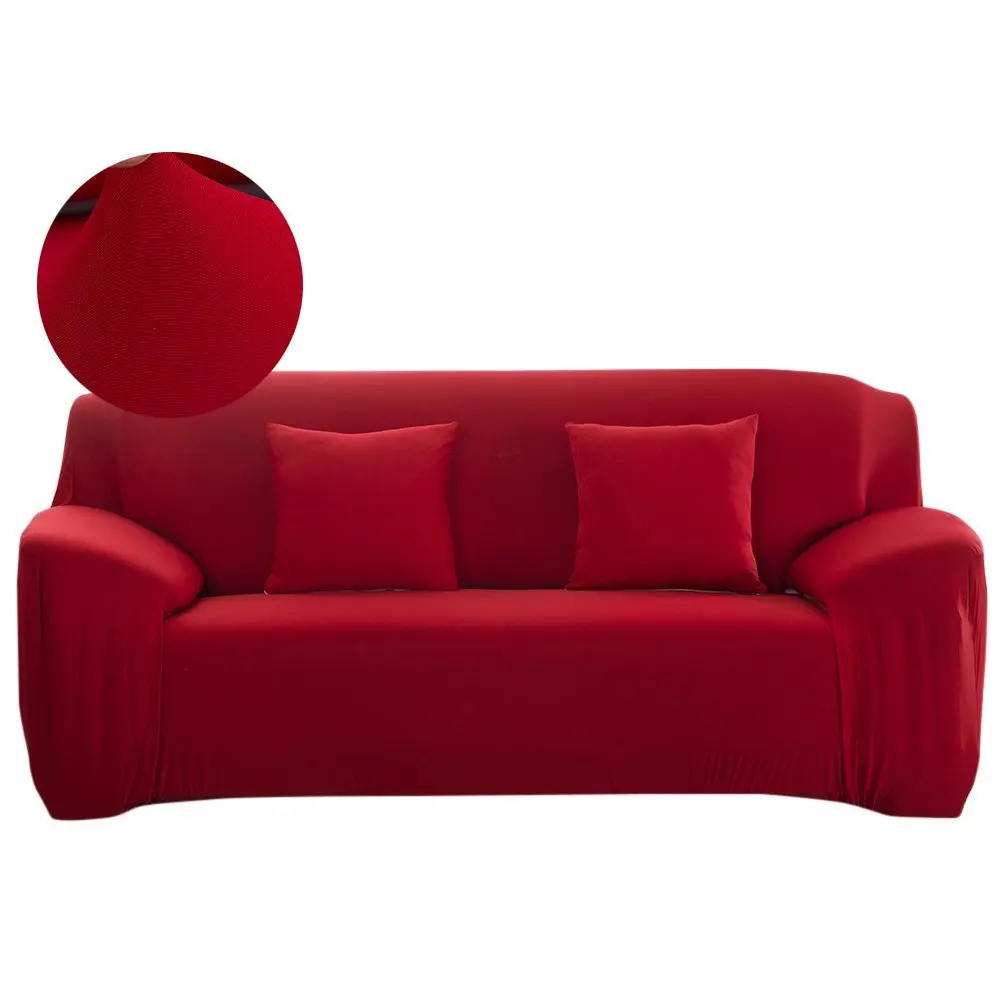 Red Coqueena™ эластичный чехол для дивана двухместный диван трехместный диван Чехол на угловой своими руками, 1 шт - Цвет: Red