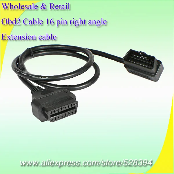 L Угловой кабель Obd 2 16 игольчатый штифт Elm327 инструменты OBDII OBD2 удлинитель HK Post Global