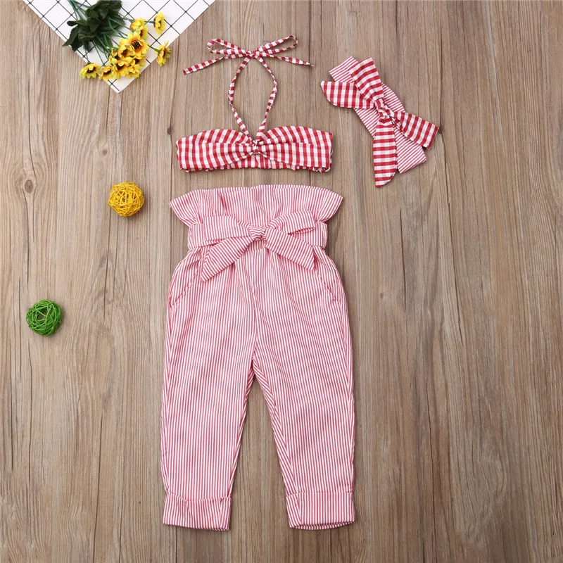 От 1 до 6 лет комплект одежды для девочек топы-бикини без рукавов на бретельках