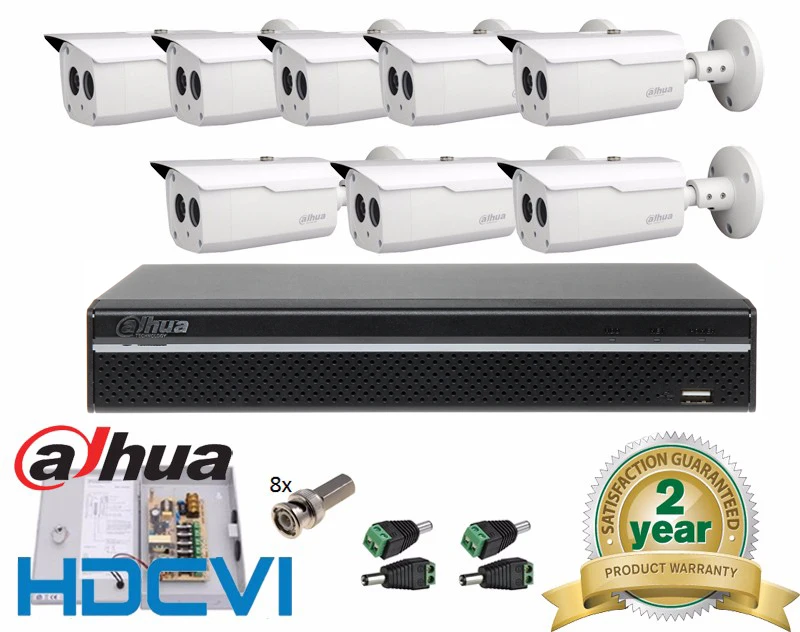 Dahua 8CH 1080P CVR KIT 1080P HD-CVI DVR 8 шт HD CVI купольная камера s CVR поддерживает 8ch 2MP Запись в реальном времени HD CVI камера системы
