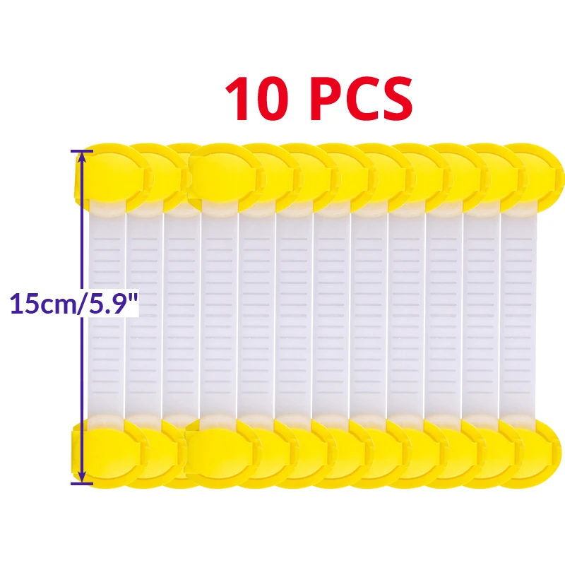 Yellow 15cm 10pcs 10 шт./партия Детская безопасность замок на холодильник ящик для шкафов шкафчик раздвижные двери холодильник защита детей запирающаяся дверь - Цвет: Yellow 15cm 10pcs