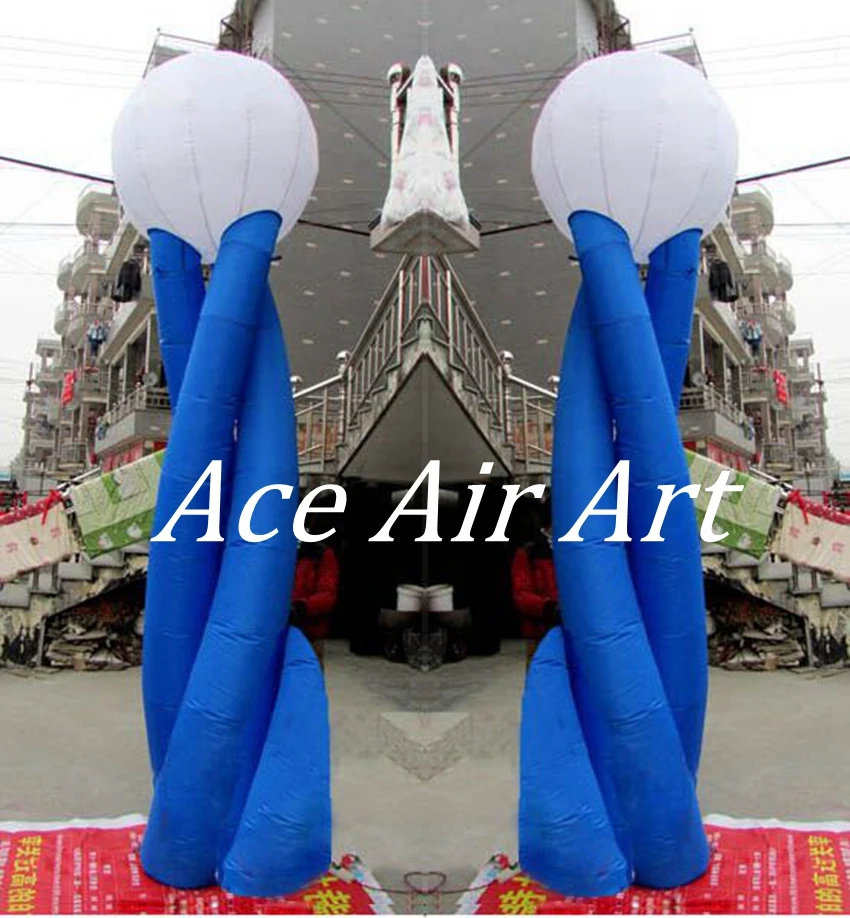 Постоянный новый дизайн вечерние надувные спираль колонка с Глобус шар на