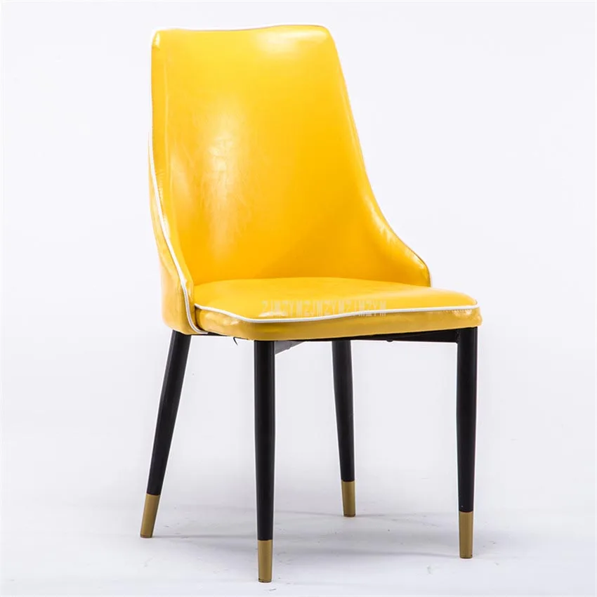 Современный простой обеденный стул из вощеной кожи высокого качества для