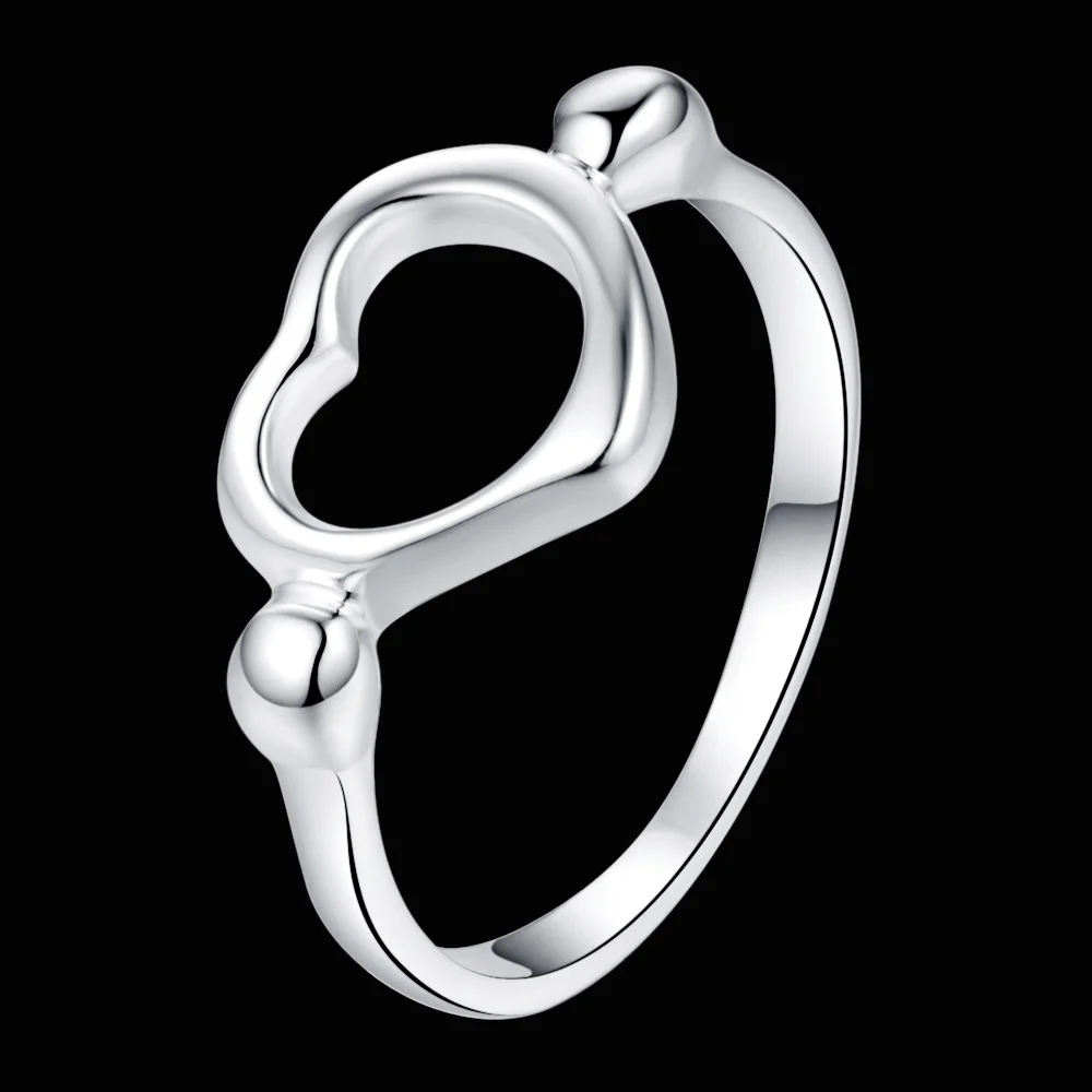 Low Price Wholesale Silver Color Heart Shaped Finger Ring Woman Fashion Valentine's Day Jewelry drop shipping 5-9# anel bague |
