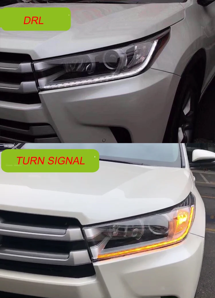 Автомобильный Стайлинг фара чехол для фары Toyota Highlander Highlander светодиодный фар Светодиодный вариант H7 ксеноновая лампа светодиодный фар