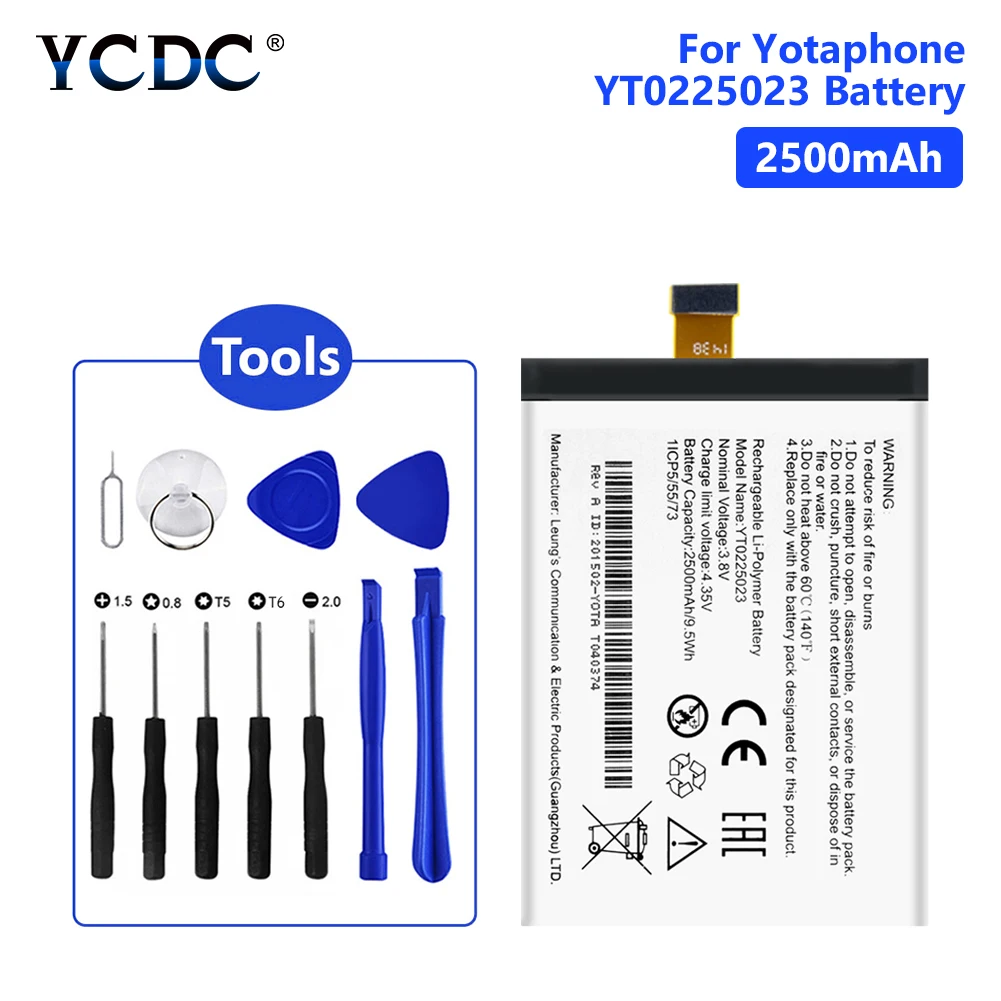 YT0225023 2500 мАч батарея для Yotaphone 2 YD201 YD206 Замена перезаряжаемая литиевая батарея для телефона батареи Бесплатные инструменты