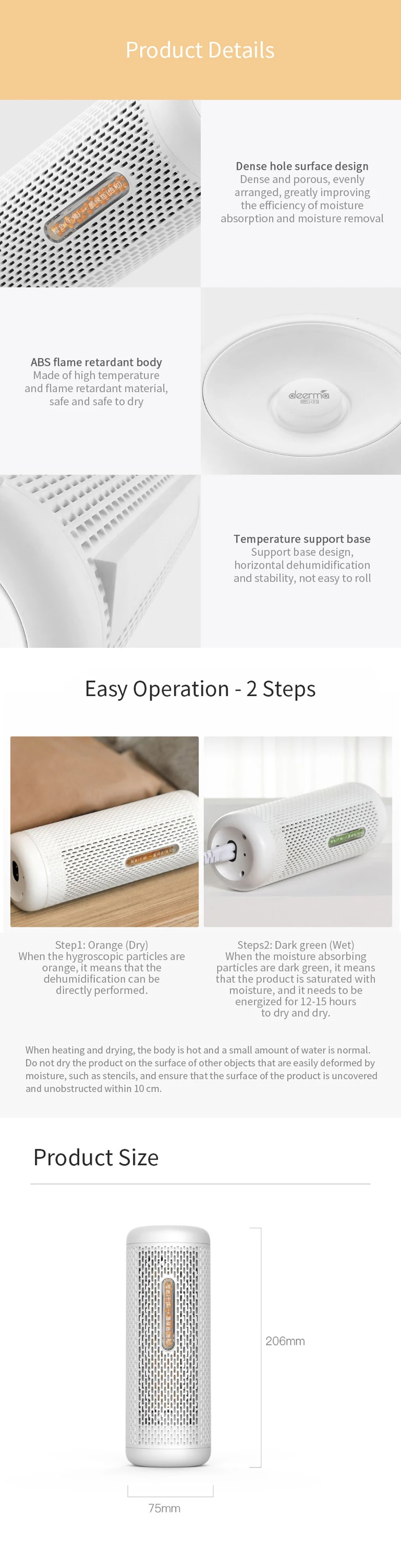 XIAOMI Mijia Deerma DEM-CS10M мини Осушитель бытовой цикл осушитель поглощение влаги сушилка для влагопоглощения