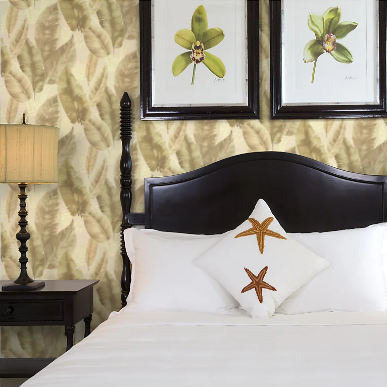 Новый Юго-Восточной Азии стиль банан Лист обои 5d стерео водонепроницаемый ПВХ