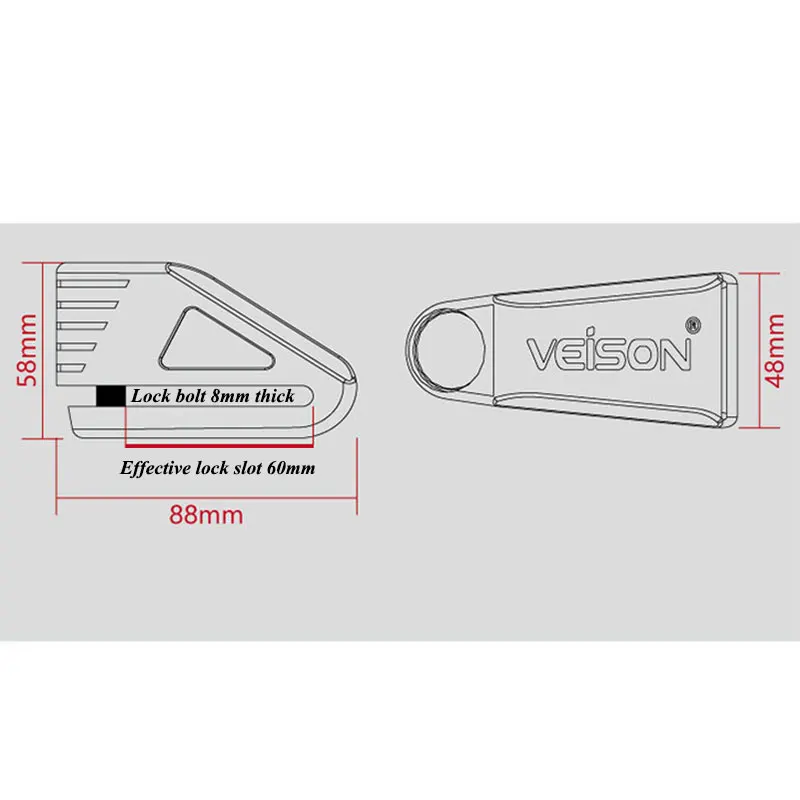 VEISON мотоциклетный замок из нержавеющей стали дисковый тормозной Электрический