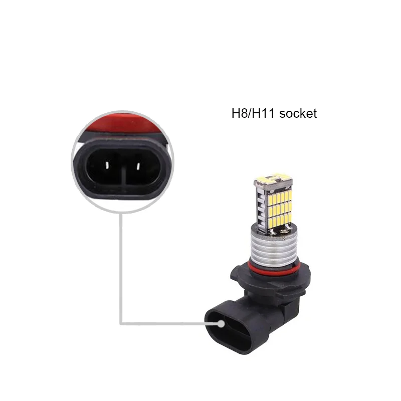 2 шт. H8 H11 9005 9006 светодиодный фонарь лампы 4014SMD 6500 K белые автомобильные лампочки Светодиодный противотуманный свет Светодиодные лампы замены авто фары лампы