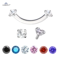 starbeauty 1pc 16g curved barbell eyebrow piercing labret 1 2x8mm belly ring white nose ear piercing helix pircing body jewelry