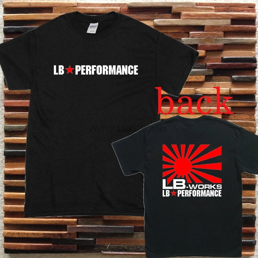 Liberty Walk LB Works производительность официальный лимитированный футболки черный shoft