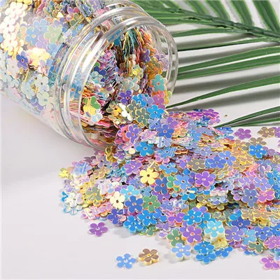 7mm Flower 10 г/упак. смешанные цвета макаруна Блестки для ногтей для рукоделия сверкающие звезды сердце Сакура блестки пайетки Сделай Сам маникюр Дизайн ногтей Декор - Цвет: 7mm Flower