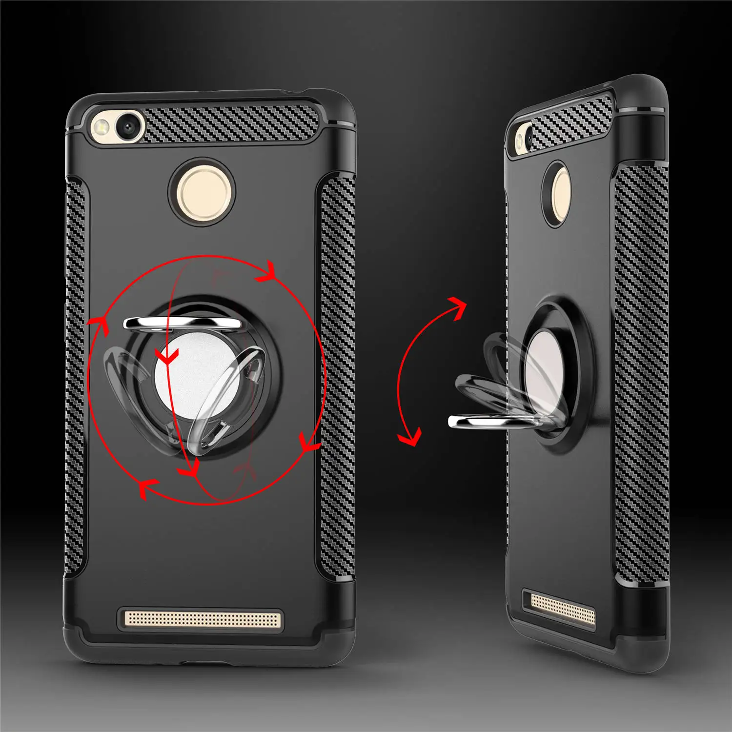 Case For Xiaomi Redmi 3s Car Holder Magnetic Suction Ring Bracket Shockproof Rugged Armor Phone Cases 3x 3 Pro Cover |