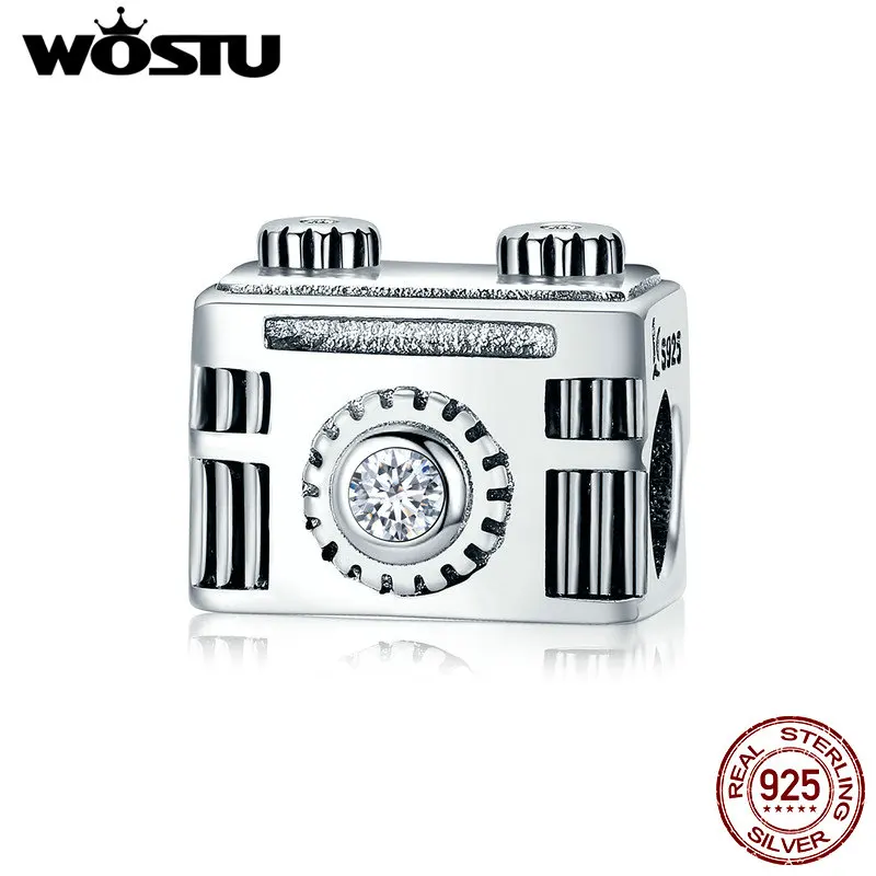 WOSTU популярный 100% 925 пробы Серебряный Винтажный чехол для камеры очаровательный