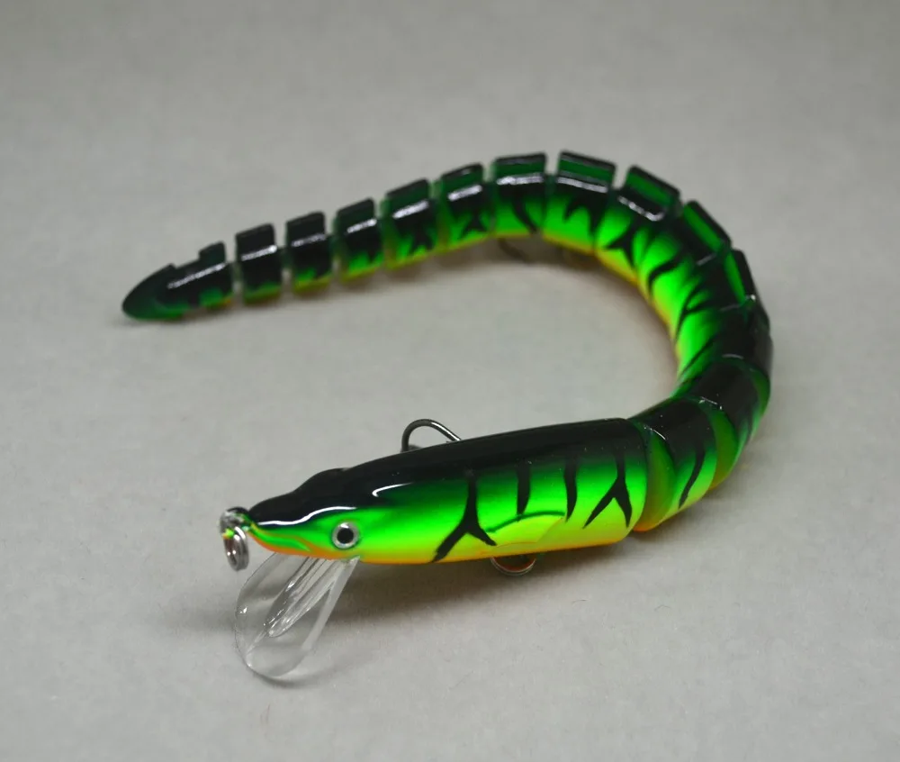 20 см бас-наживка Swimbait Lure Life-like Eel Loach зеленый мульти-соединенный Новый | Спорт и