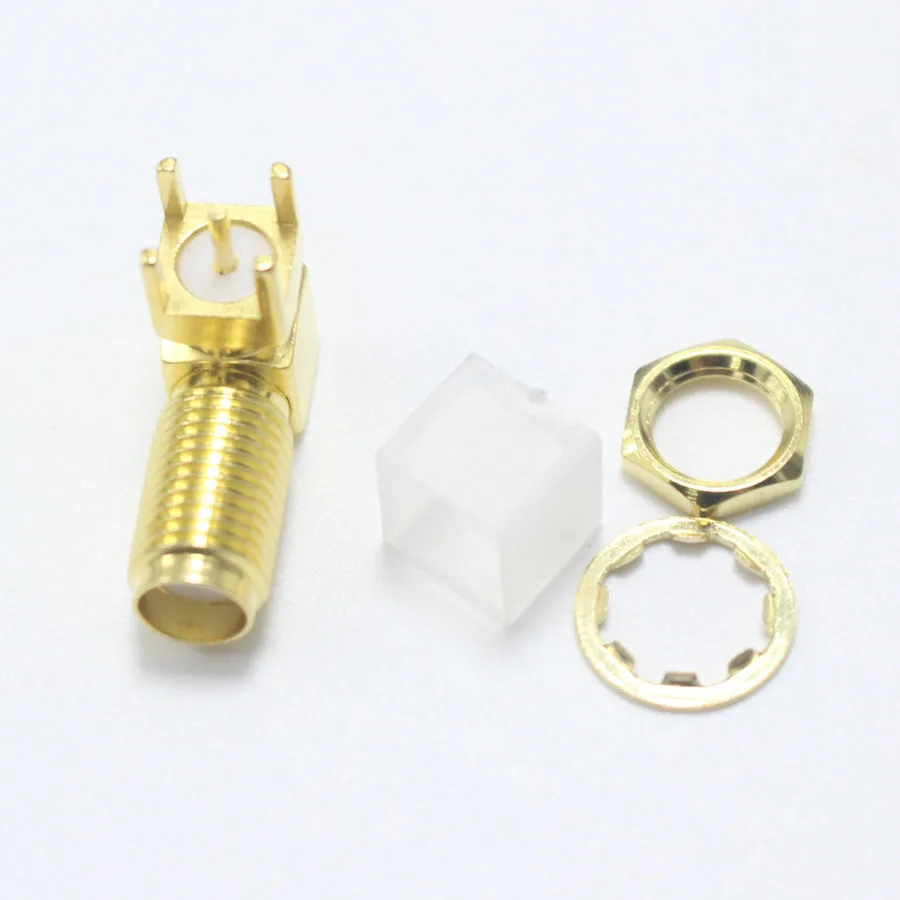 1 шт. 20 см позолоченный разъем SMA с отверстием под прямым углом 90 градусов (SMA-KWE) для