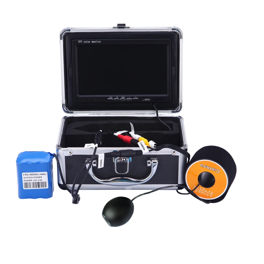 Скидка Подводная рыболокатор SY702, рыбопоисковая камера с функцией DVR 7 дюймов, 1000 ТВЛ, 12 белых светодиосветодиодный, подводная система обнаружения р...