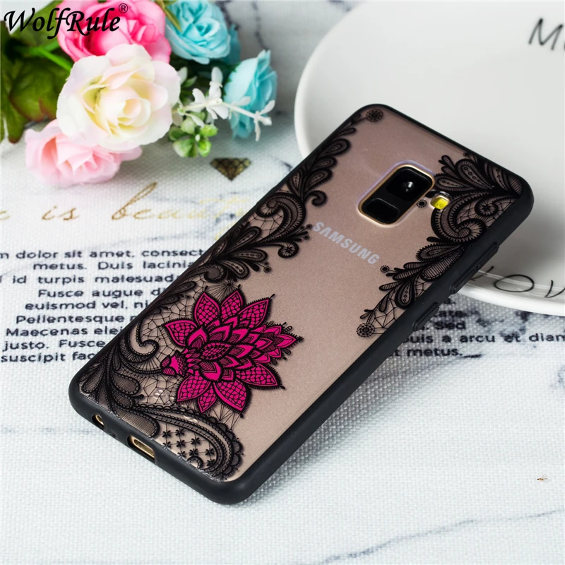 3D Relief Floral Case For Samsung Galaxy A8 Plus 2018 Girly Sexy TPU+ PC Cover |