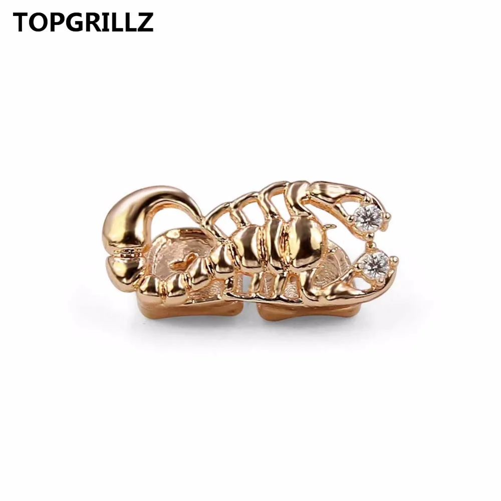 Грили для зубов TOPGRILLZ Scorpion Stinger грили золотого цвета двойная крышка скорпиона со