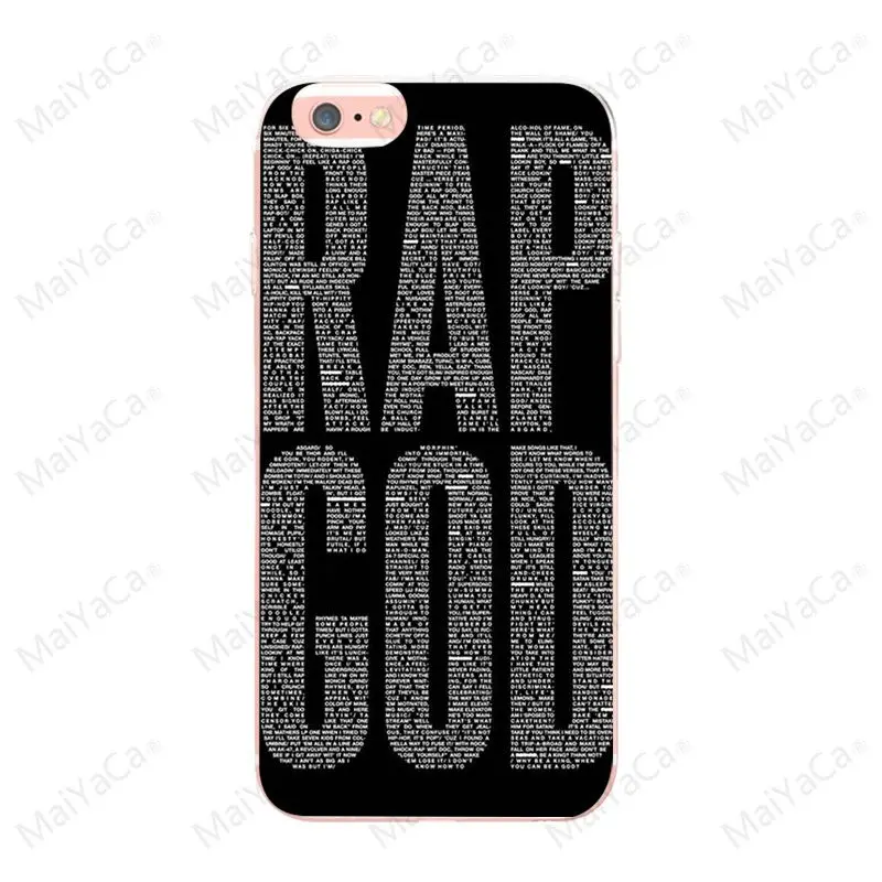 Eminem rap god for iphone X XS XR XSMax coque case TPU Transparent For 5 5s SE 6 6sPlus 7 8plus 12 mini 12proMax | Мобильные