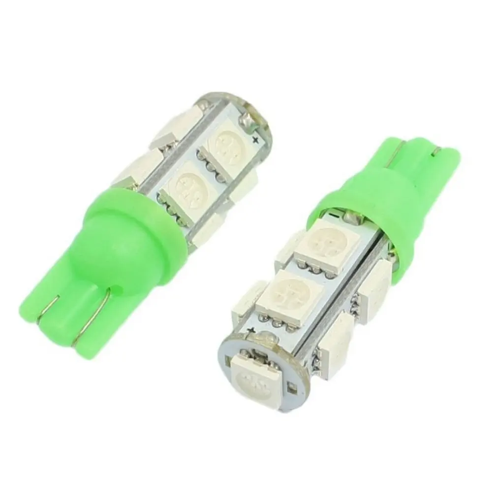 50 шт. Оптовая Продажа T10 9 SMD LED 5050 12 В белый свет 9smd 9LED Клин Авто светодиодные лампы