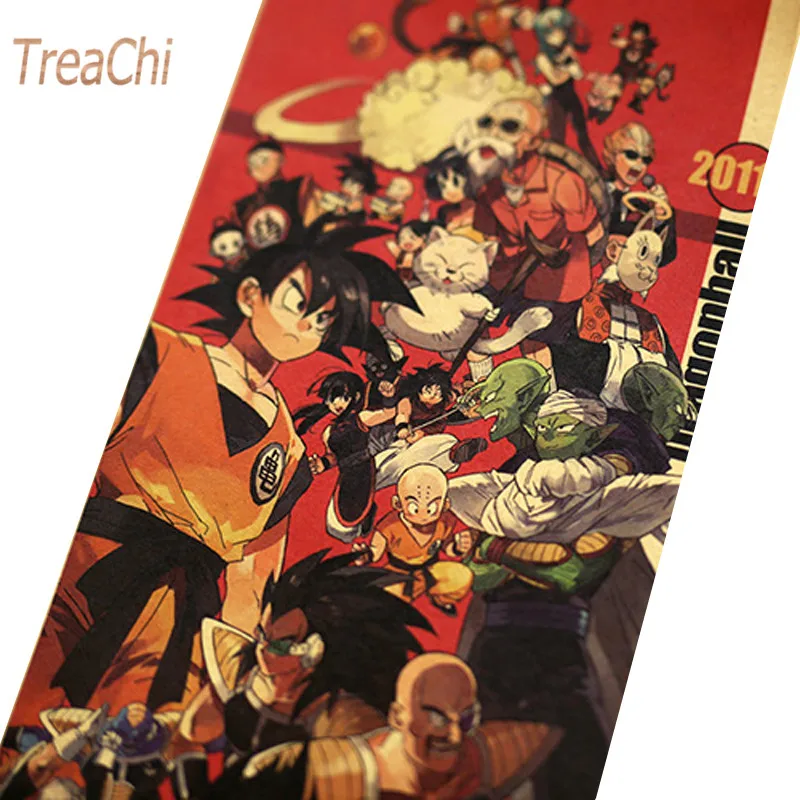 Dragon Ball Z плакат Гоку Постер Мультфильма фильма крафт Бумага ретро постер декоративная настенная наклейка, украшение для дома