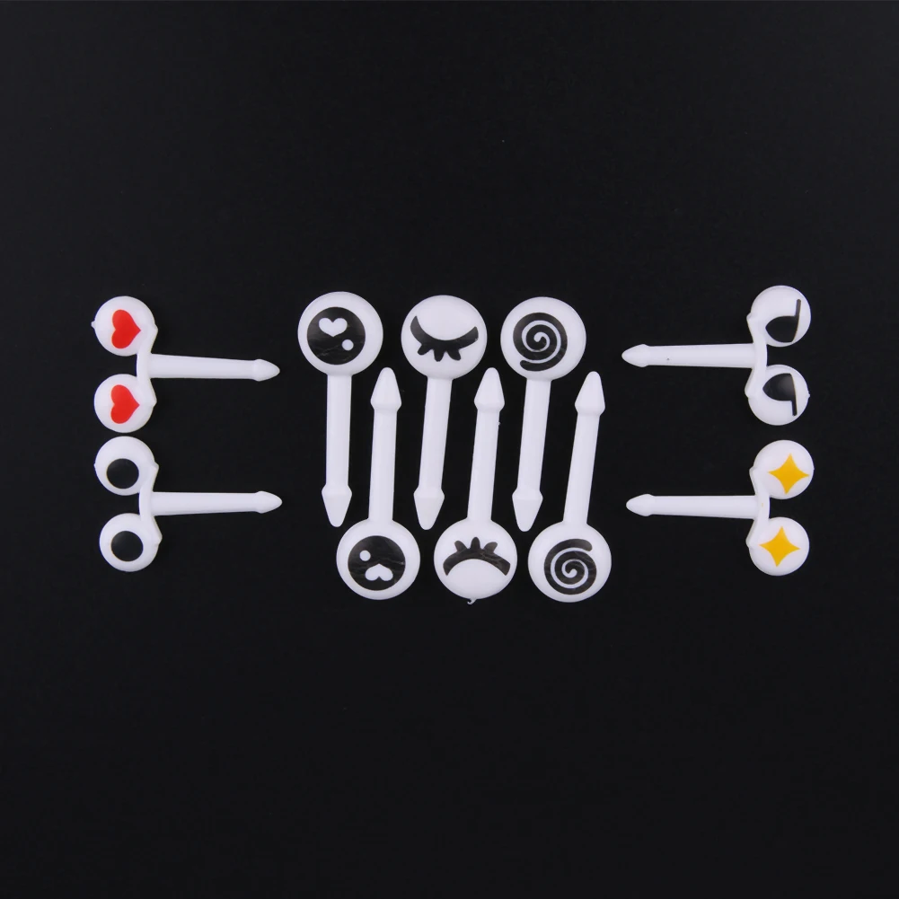 10 шт./лот мини вилка для фруктов и глаз мультяшный пластик фруктовый зубочистка