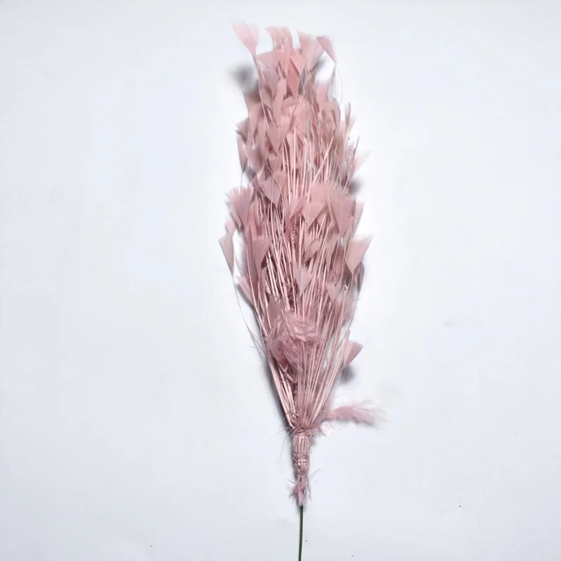 1pcs Beautiful crafts Goose feather party decorations 30CM colored Feathers wedding corsages DIY Carnival headdress Accessories - Цвет: Leather powder