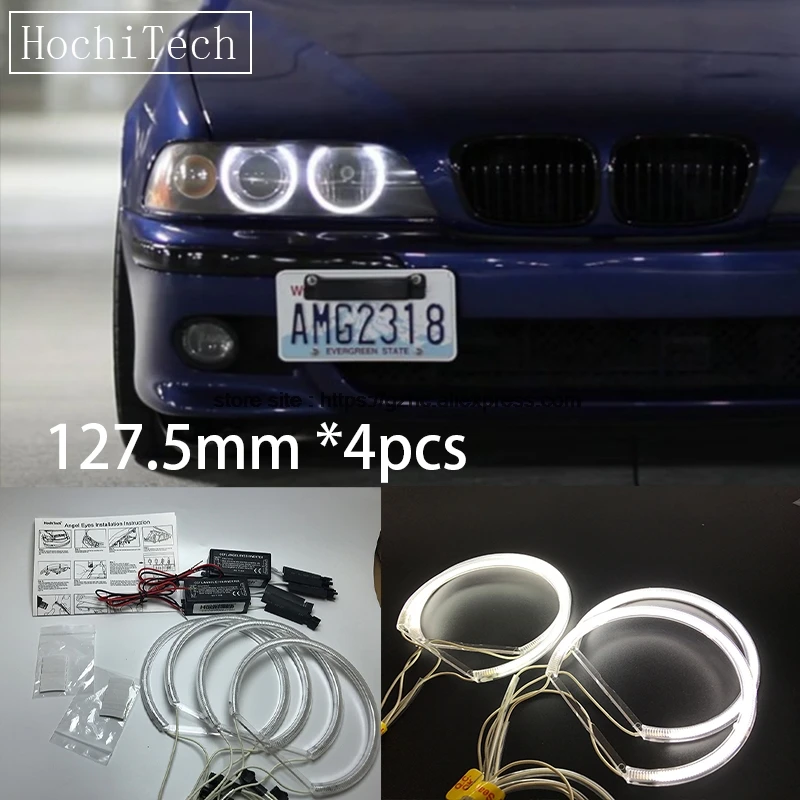 

HochiTech For BMW 5 series E39 OEM 2001-2003 Ultra Bright Day Light DRL CCFL Angel Eyes Demon Eyes Kit Warm White Halo Ring