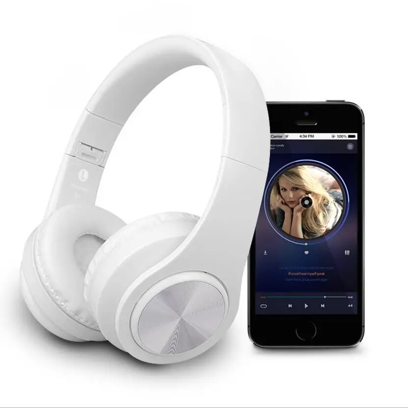 Bluetooth Headphone Over Ear Foldable Hi-Fi Wireless Headset with Mic and Wired Earphone Support SD/TF Card for Cell Phone/PC |