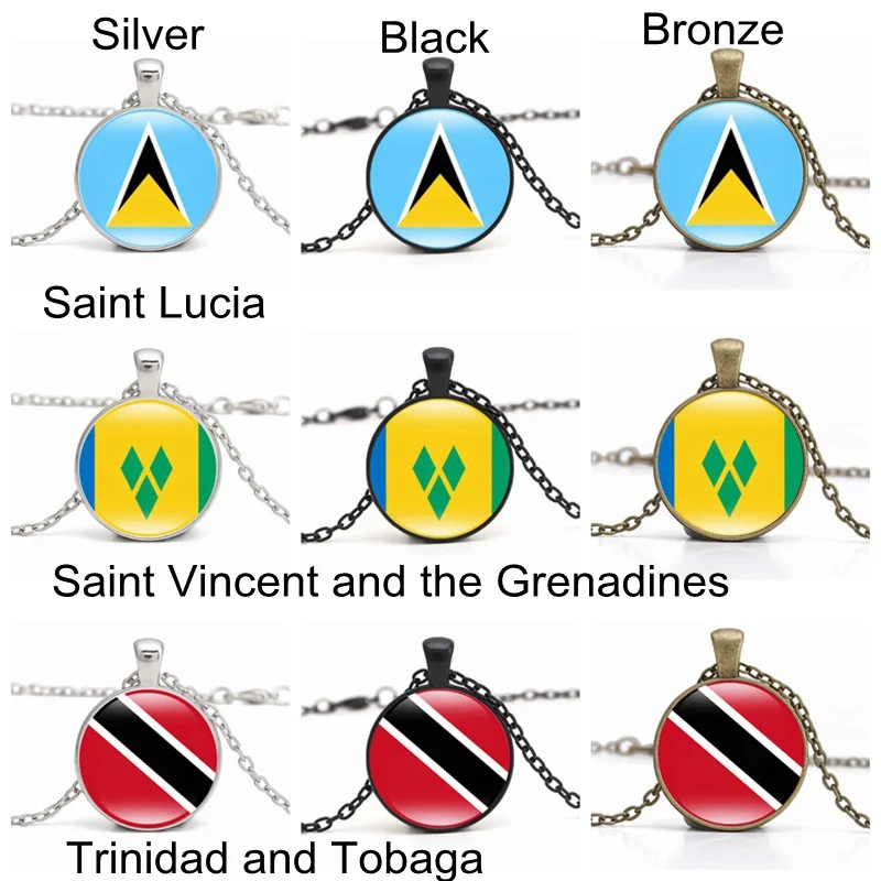 Canuomen Saint Lucia кулон в форме флага ожерелье страны Карибского бассейна национальные