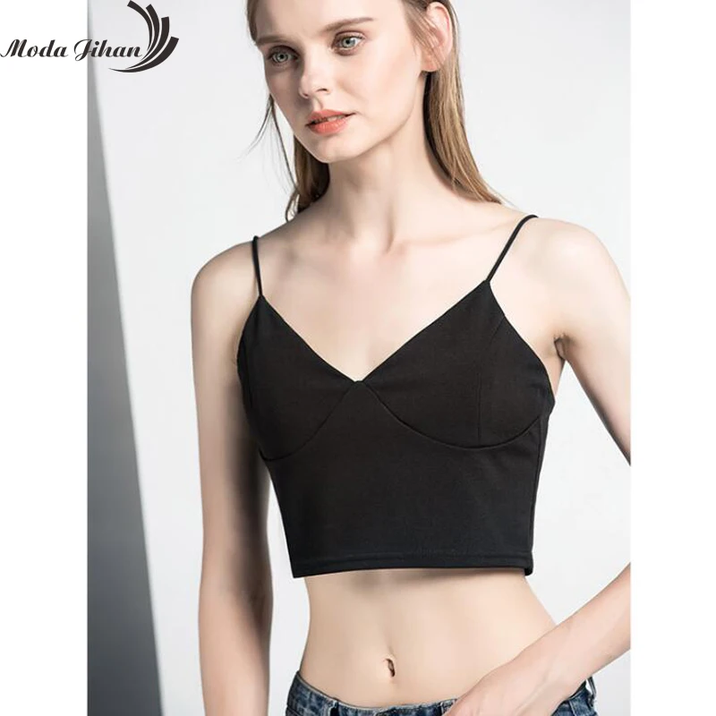 Moda Jihan женские облегающие топы-трубы укороченный топ хлопковый бюстгальтер