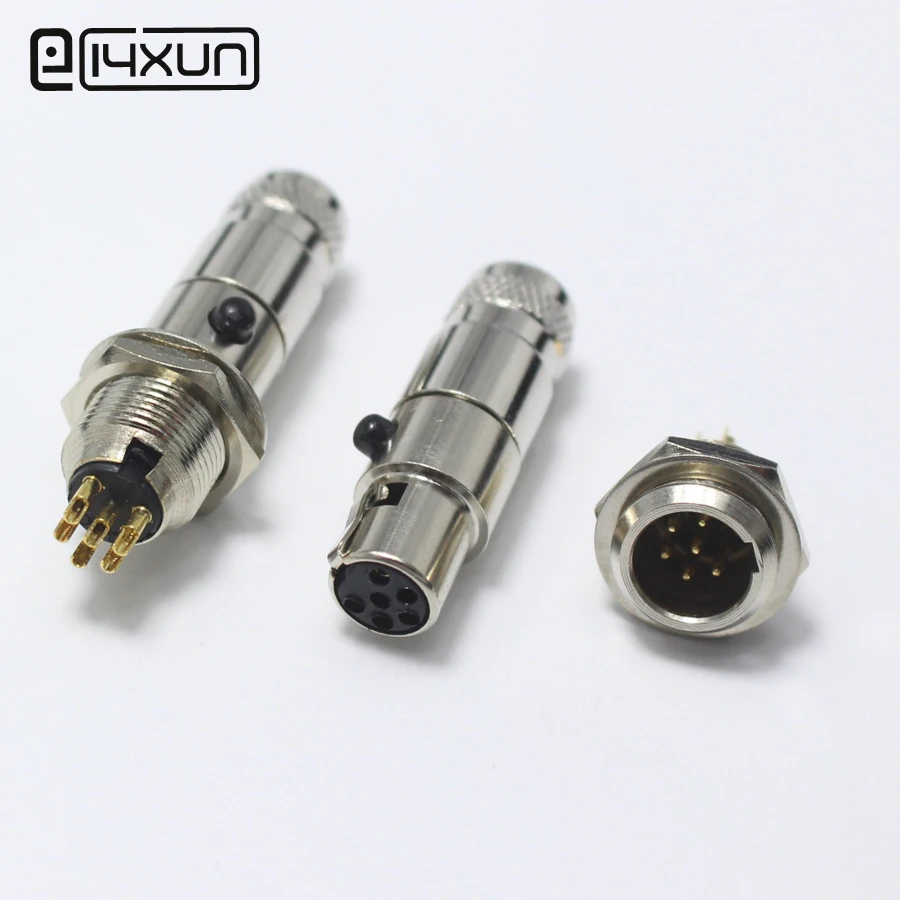 1 комплект Mini XLR 6 Pin штекер + P Аудио Микрофон шасси крепление самоблокирующийся PCB