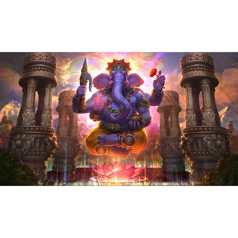 lord ganesha 2 Настенная Художественная печать Lord Ganesha Vinayaka Ganapati статуя Будды картина Религиозное искусство золотой слон декоративные картины - Цвет: lord ganesha 2
