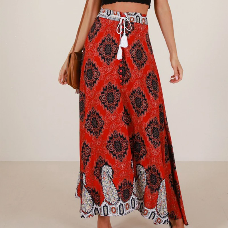 Colysmo Женская длинная юбка с цветочным принтом богемная Boho летние пляжные макси