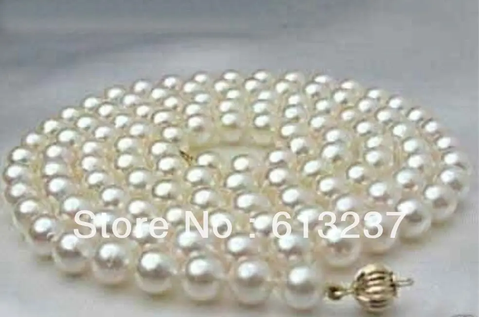 

Free shipping 8-9mm natural white round pearl beads for diy long chain necklace women high grade jewelry hot sale 35inch MY4595