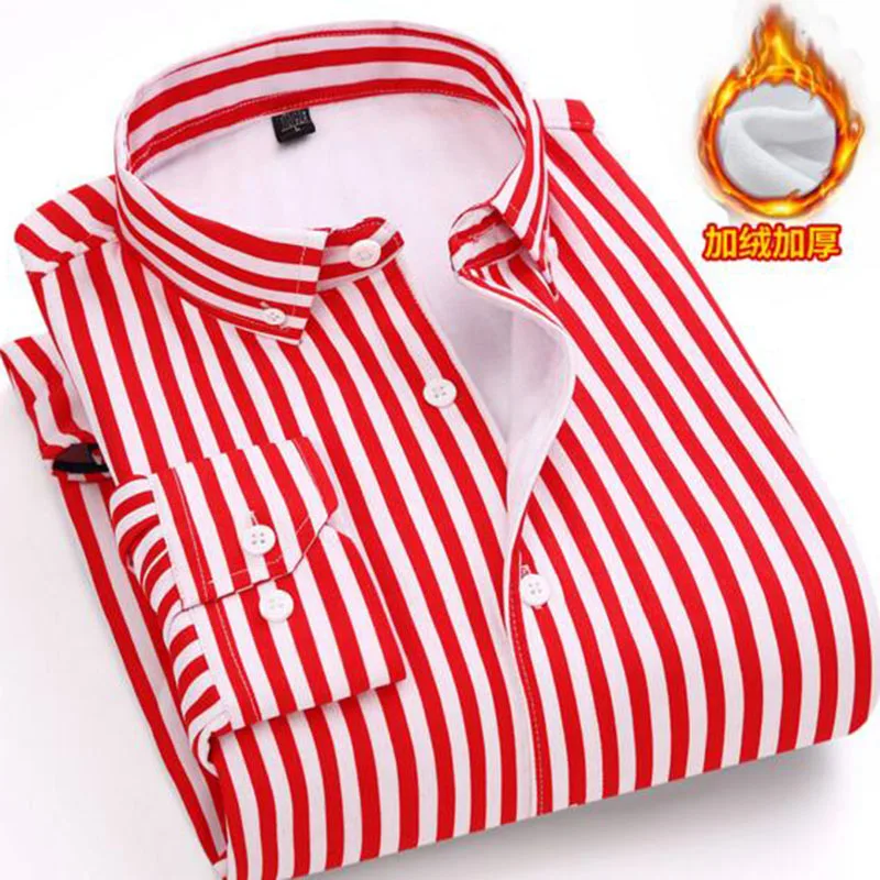 Зимняя горячая распродажа мужские модные полосатые повседневные рубашки с