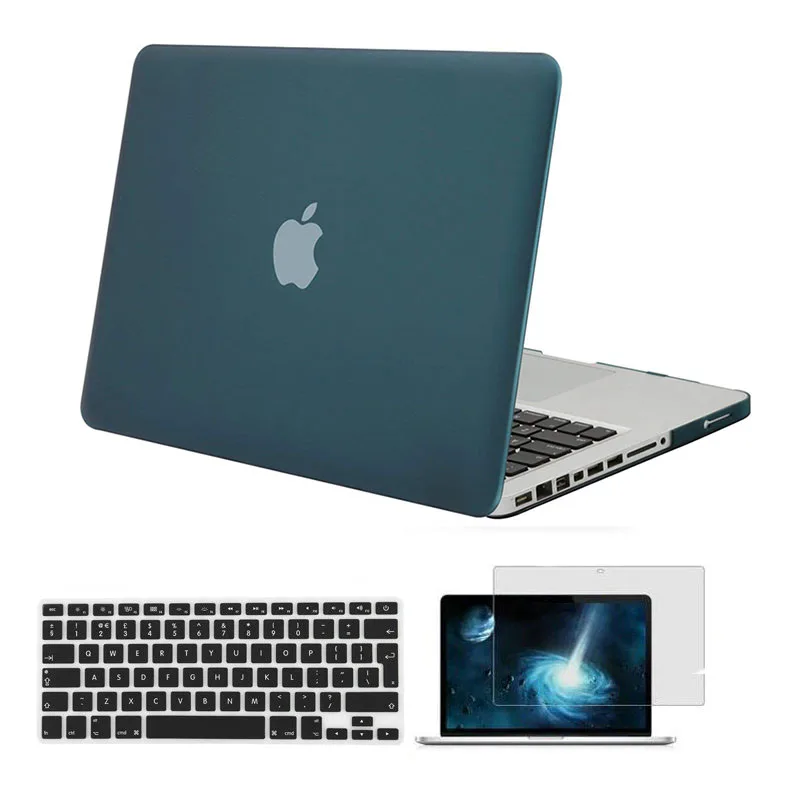 Чехол MOSISO для Macbook Pro 13 дюймов, чехол для ноутбука Macbook Pro 13 CD Drive A1278 2008-2012+ силиконовый чехол для клавиатуры - Цвет: Deep Teal